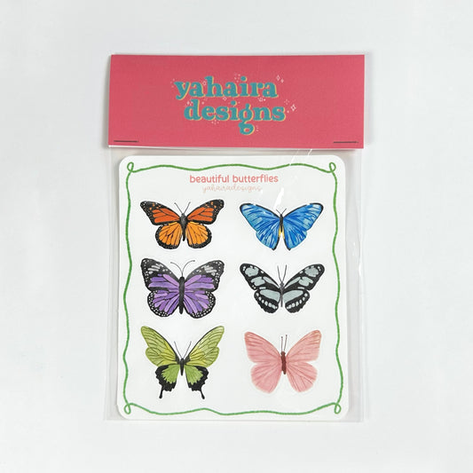 beautiful butterflies sticker sheet