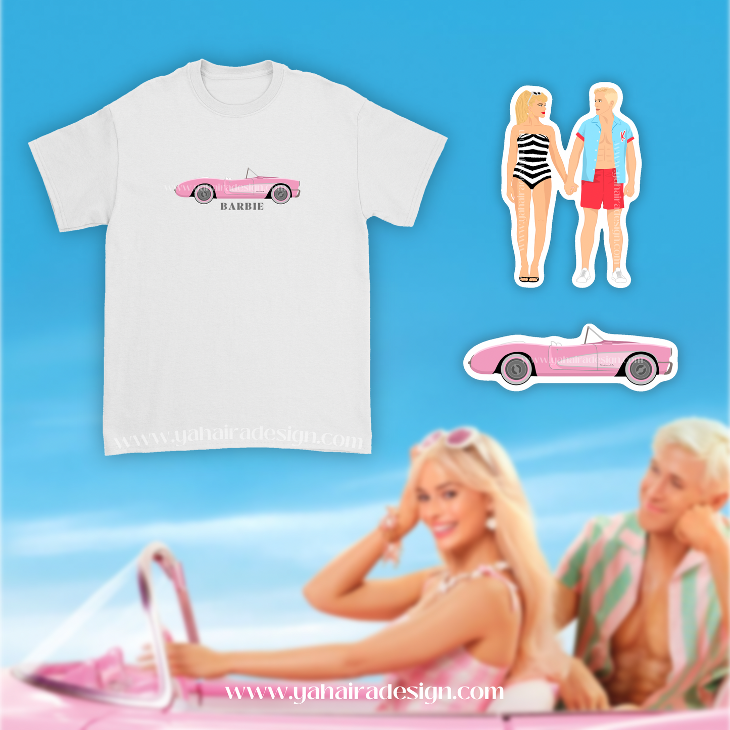 barbie shirt & stickers