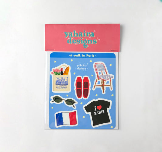 a walk in paris sticker sheet