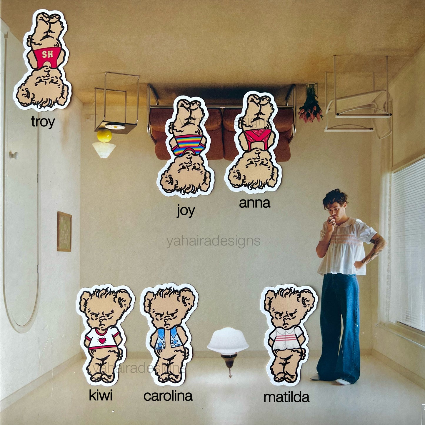 harry styles bear stickers