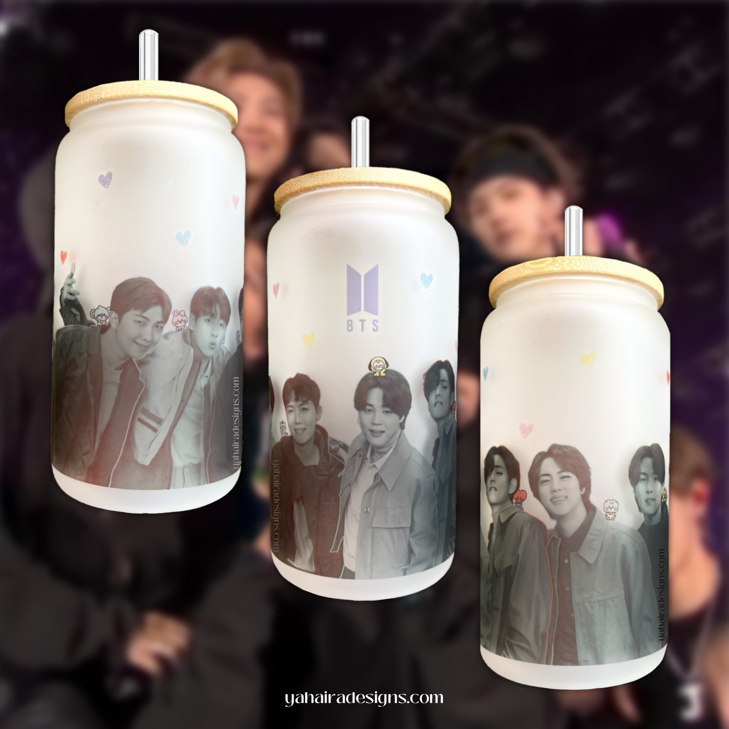 BTS glass can